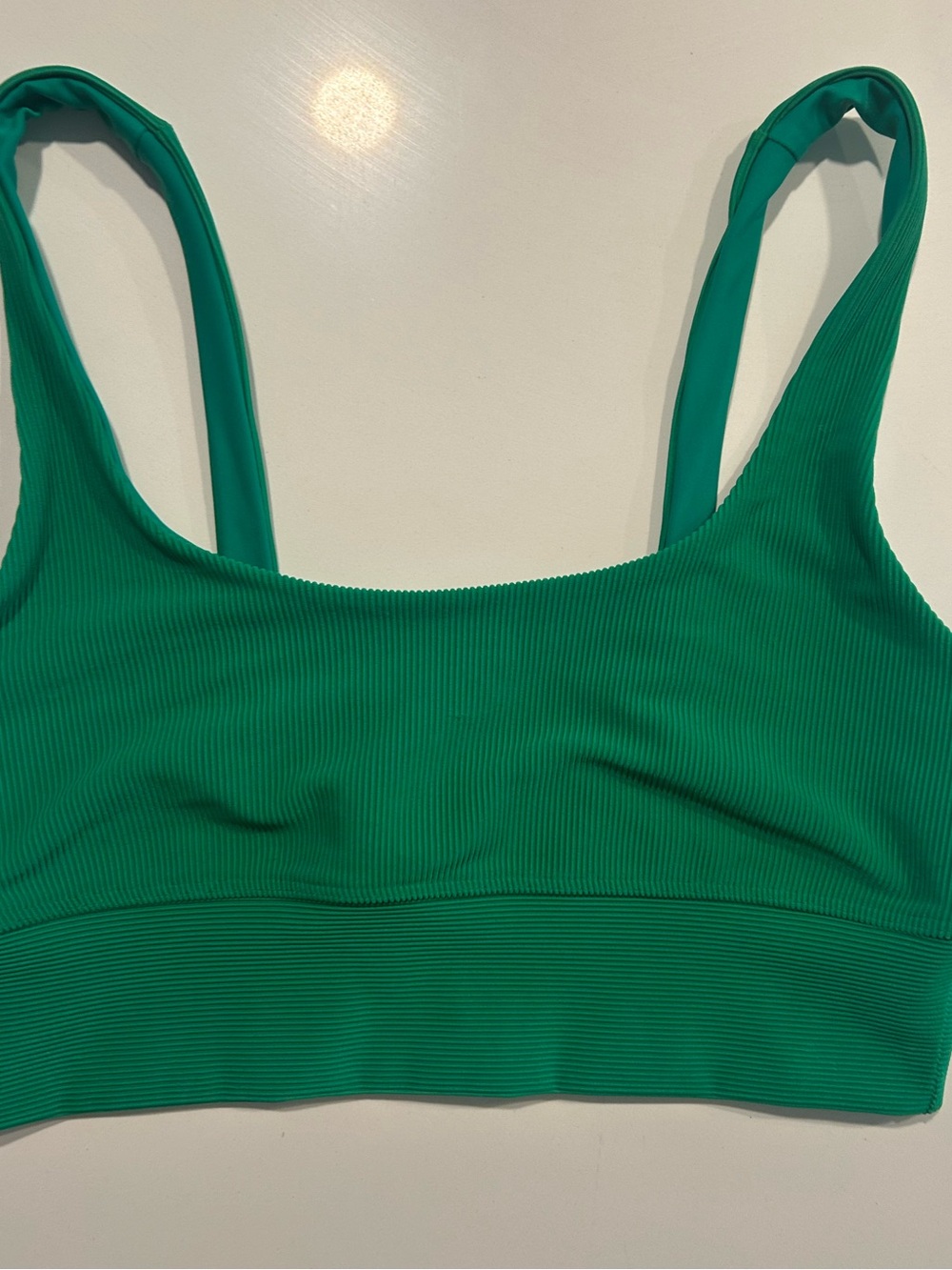 Green Ribbed Beach Riot Sports Bra Size L NWOT